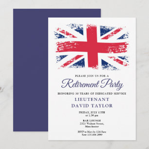 Patriotic Union Jack British Flag Retirement Party Einladung