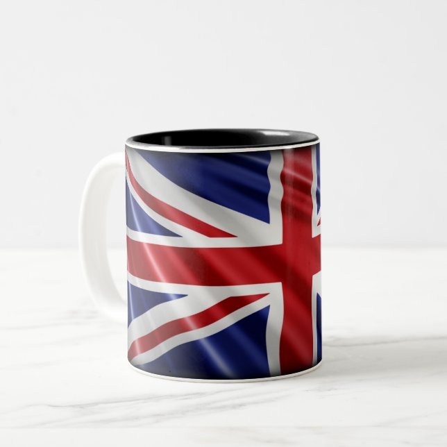 Patriotic, Union Jack, Gewerkschaft Flag, Britisch Zweifarbige Tasse (Vorderseite Links)