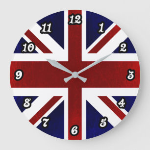 Patriotic, Union Jack, Großbritannien, Flagge Große Wanduhr