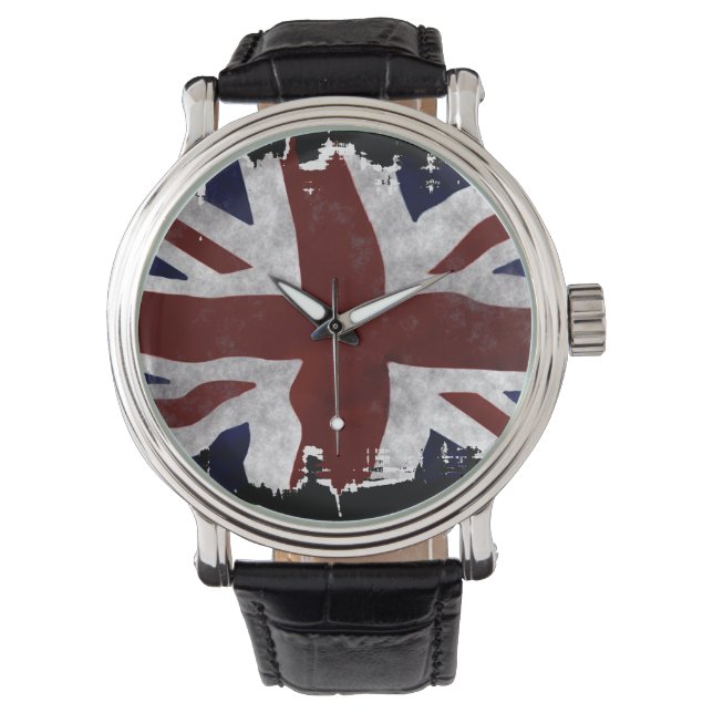 Patriotic Union Jack, UK Gewerkschaft Flag Armbanduhr (Vorderseite)