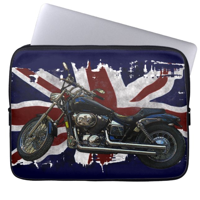 Patriotic Union Jack UK Gewerkschaft Flag & Motorr Laptopschutzhülle (Vorderseite)