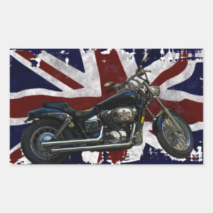Patriotic Union Jack, UK Gewerkschaft Flag, Motorr Rechteckiger Aufkleber