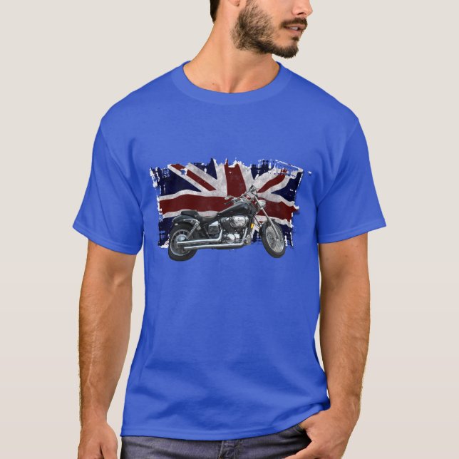 Patriotic Union Jack, UK Gewerkschaft Flag, Motorr T-Shirt (Vorderseite)