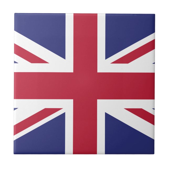 Patriotic United Kingdom Flag Fliese (Vorderseite)