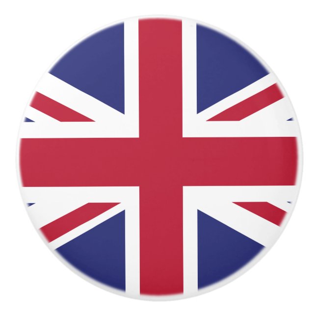 Patriotic United Kingdom Flag Keramikknauf (Vorderseite)