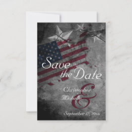 Patriotic United Staaten American Flag Wedding Save The Date