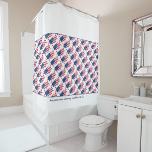 Patriotic US AMERICAN FLAG Individualisierte Schri Duschvorhang