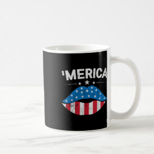 Patriotic US Amerika Flag Lips 4. Juli Merica Kaffeetasse