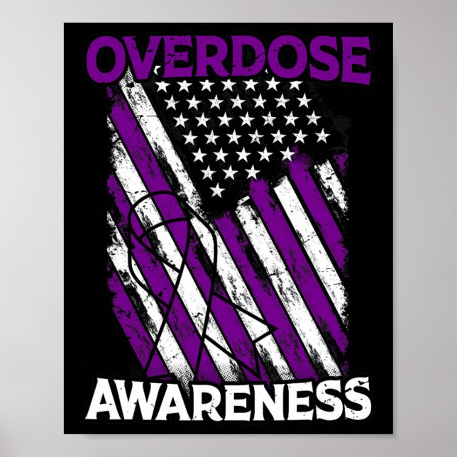 Patriotic Us Flag Arzneimittel Überdosierung Opioi Poster (Vorne)