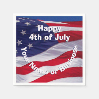 Patriotic US Flag Custom Serviette