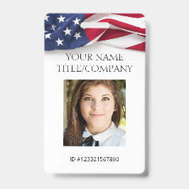 PATRIOTIC US-Flag Template Mitarbeiter Foto ID Ausweis