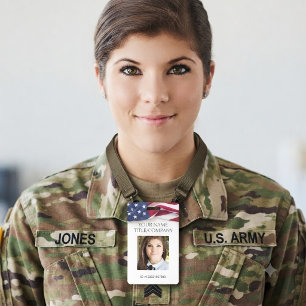PATRIOTIC US-Flag Template Mitarbeiter Foto ID Ausweis