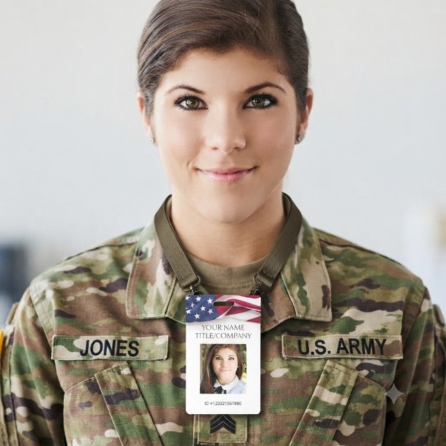 PATRIOTIC US-Flag Template Mitarbeiter Foto ID Ausweis (Von Creator hochgeladen)