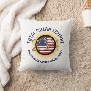 Patriotic USA 2024 INSGESAMT SOLAR ECLIPSE Familie Kissen