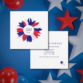 Patriotic USA 250 Years Floral 4th of July BBQ Einladung