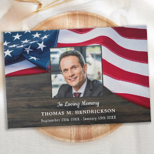 Patriotic USA American Flag Memorial Funeral Gästebuch