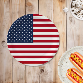 Patriotic USA American Flag Pappteller