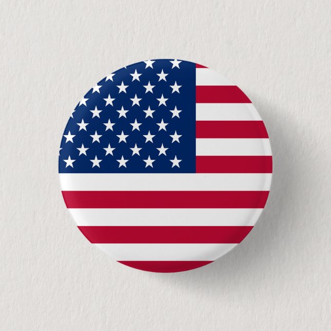 Patriotic USA American Flag Red White and Blue Button (Vorderseite)