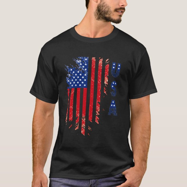 Patriotic USA American Flag T-Shirt (Vorderseite)