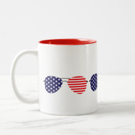 Patriotic USA Aviator Sonnenbrillen Eigene Texte h Zweifarbige Tasse