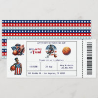 Patriotic USA Basketball Ticket Geburtstagsparty
