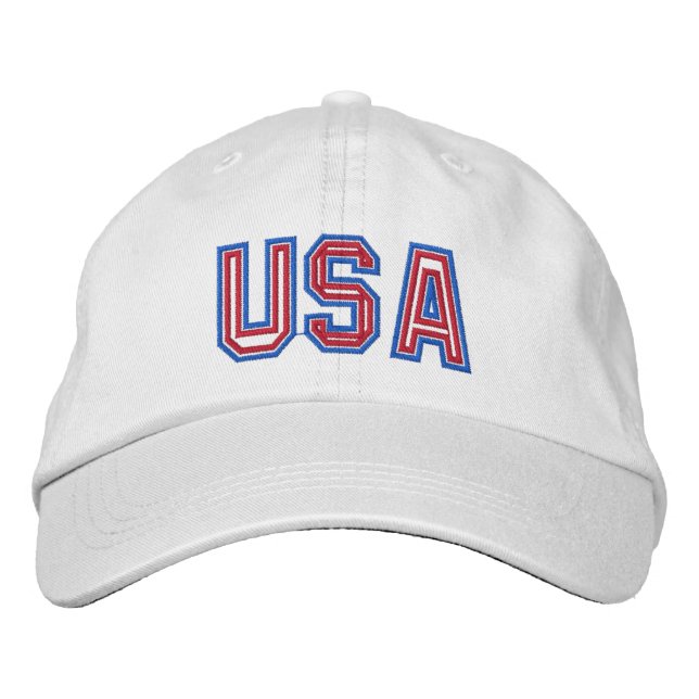 Patriotic USA Bestickte Baseballkappe (Vorderseite)