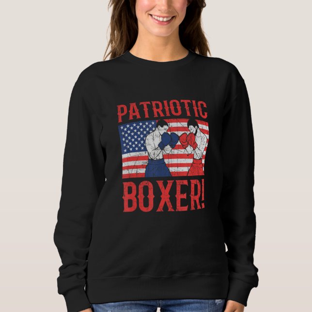 Patriotic Usa Boxer Boxing Sweatshirt (Vorderseite)