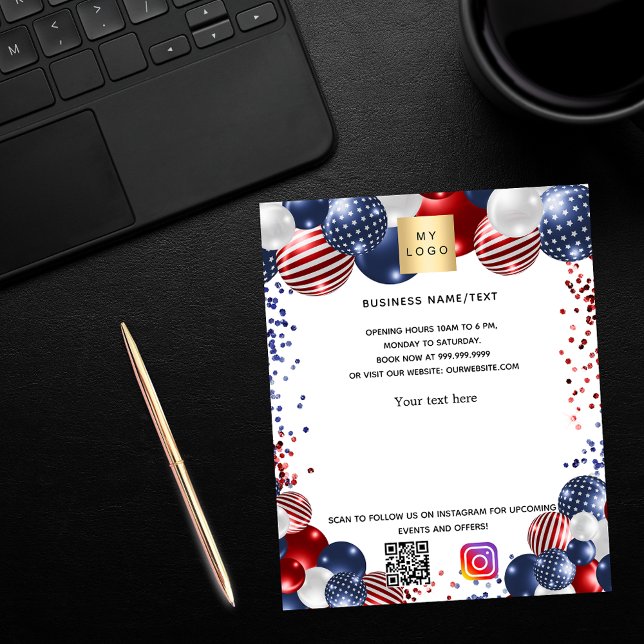 Patriotic USA Business-Logo qr Code-Einführung Flyer (Von Creator hochgeladen)