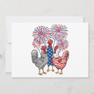 Patriotic USA Chicken USA Hen 4. Juli Einladung