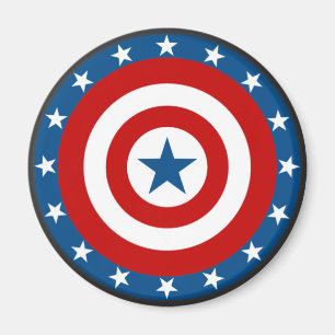 Patriotic USA Circle Bullseye Magnete
