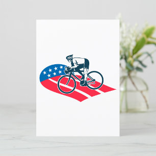 Patriotic USA Cycling American Flag Bike Rider Einladung