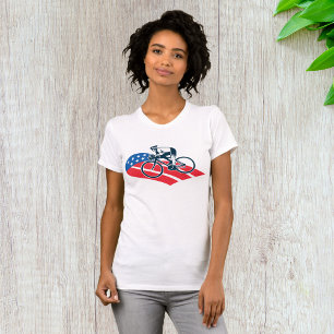 Patriotic USA Cycling American Flag Bike Rider T-Shirt
