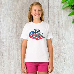 Patriotic USA Cycling American Flag Bike Rider T-Shirt
