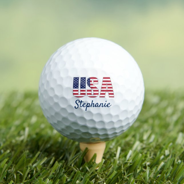 Patriotic USA Design Golf Balls Golfball (Insitu T-Shirt)