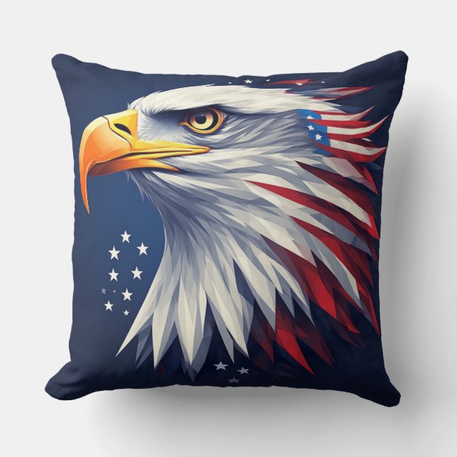 Patriotic USA eagle full of pride and strength Kissen (Vorderseite)