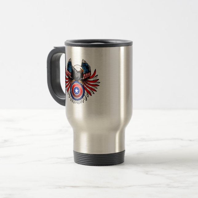 Patriotic USA Eagle Reisebecher (Vorderseite Links)