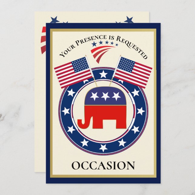 Patriotic USA Einladung (Vorne/Hinten)