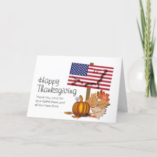 Patriotic USA Erntedank Feiertagskarte
