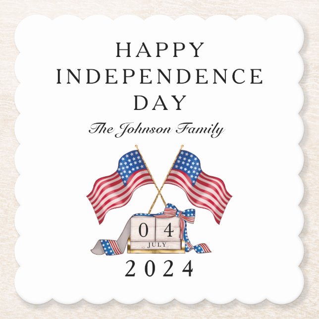 Patriotic USA Flag 4. Juli Untersetzer (Vorderseite)