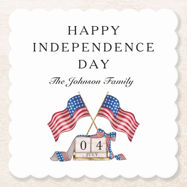 Patriotic USA Flag 4. Juli Untersetzer (Vorderseite)