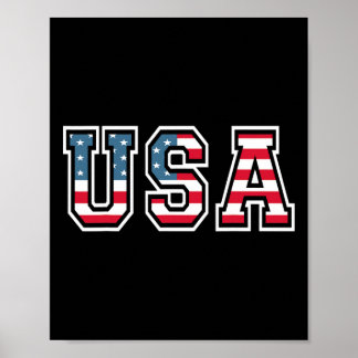 Patriotic Usa Flag 4th Of July For Men Women Kids  Poster