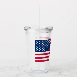 Patriotic USA Flag Acrylic Tumbler Acryltrinkbecher