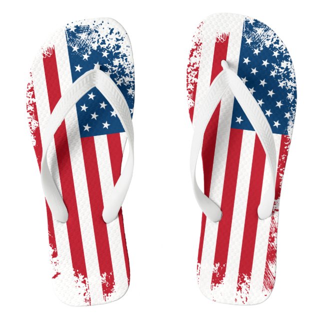 Patriotic USA Flag Adult Flip Flops (Fußbett)