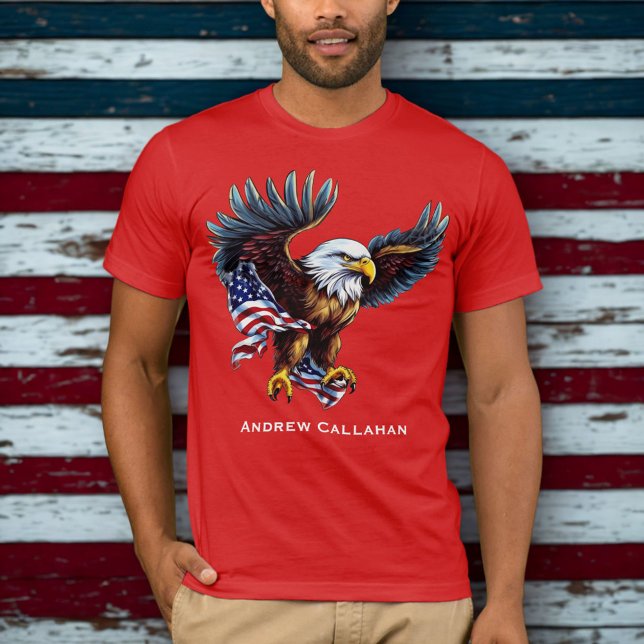Patriotic USA Flag American Bald Eagle 4. Juli T-Shirt (Von Creator hochgeladen)
