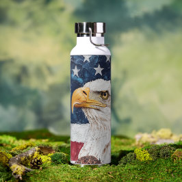 Patriotic USA Flag Bald Eagle Trinkflasche