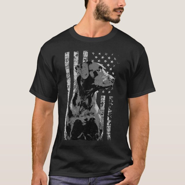 Patriotic Usa Flag Black Labrador Gift For Lab Own T-Shirt (Vorderseite)