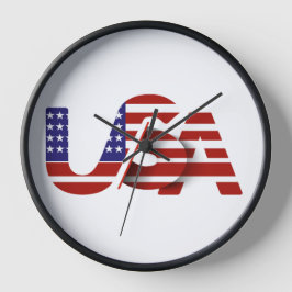 Patriotic USA Flag Clock | Modern American Uhr