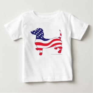 Patriotic USA Flag Dackel Baby T-shirt