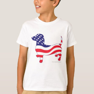 Patriotic USA Flag Dackel T-Shirt