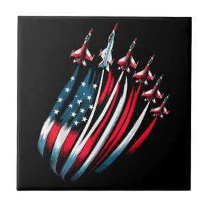 Patriotic USA Flag Fighter Jets Boys 4. Juli Fliese